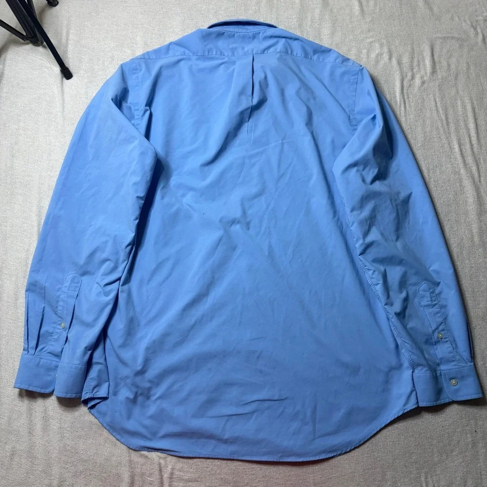 Ralph Lauren Button Down Shirt Mens XL Blue Classic Fit Performance Pink Pony